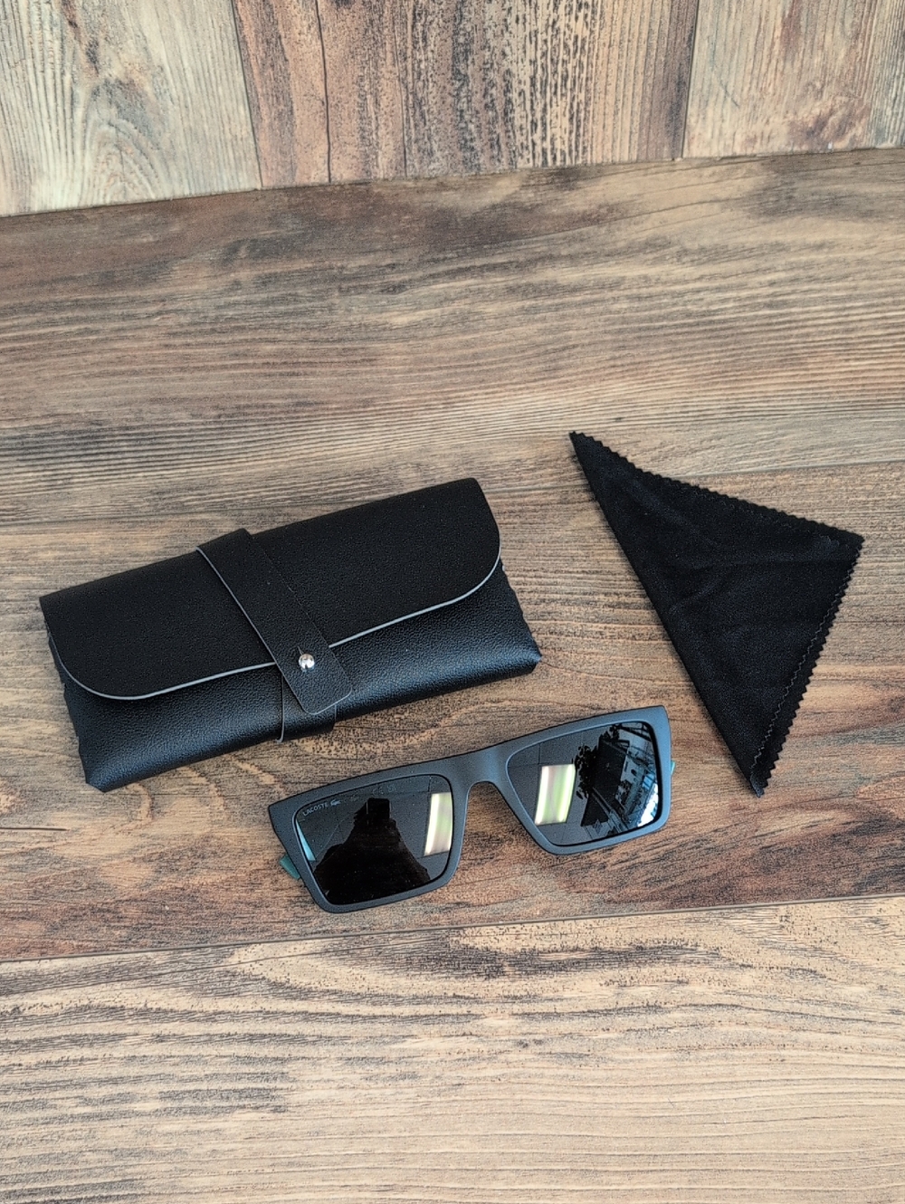 Lacoste L6009S 002 Rectangular Men's Sunglasses with Soft Case M458
